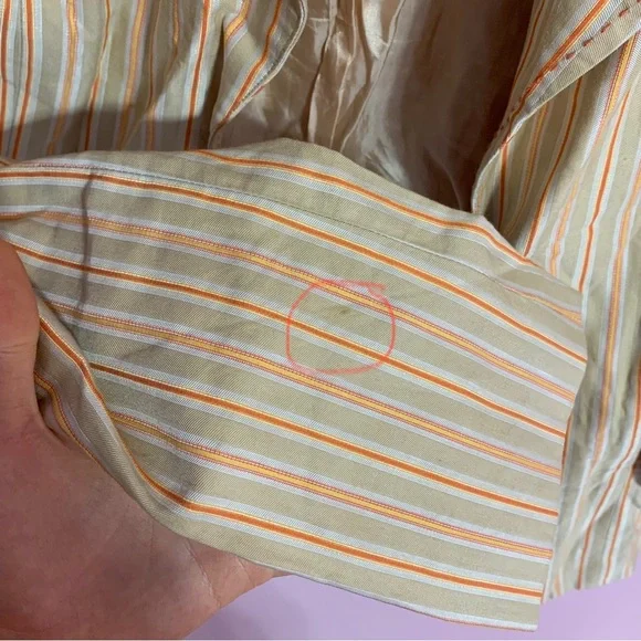 VTG 90s/Y2K bebe Beige & Orange Striped Button-Up Blazer Size 0 - Picture 6 of 12